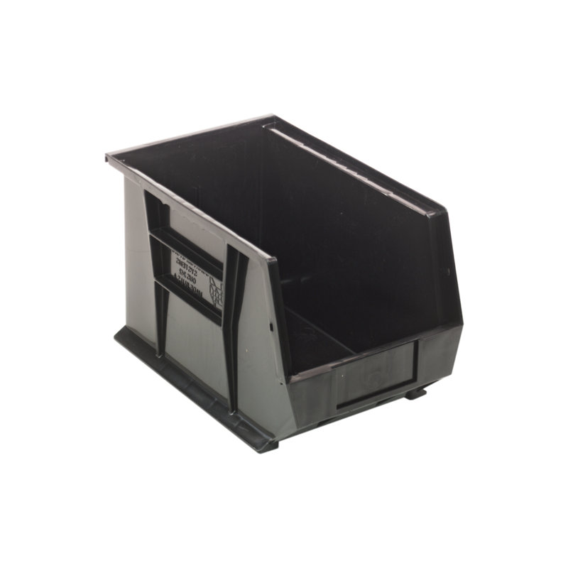  QUS242BR - Ensemble de 12 bacs de rangement en plastique recyclé ultra empilables et suspendus L 14 po x l 9 po x 8 po