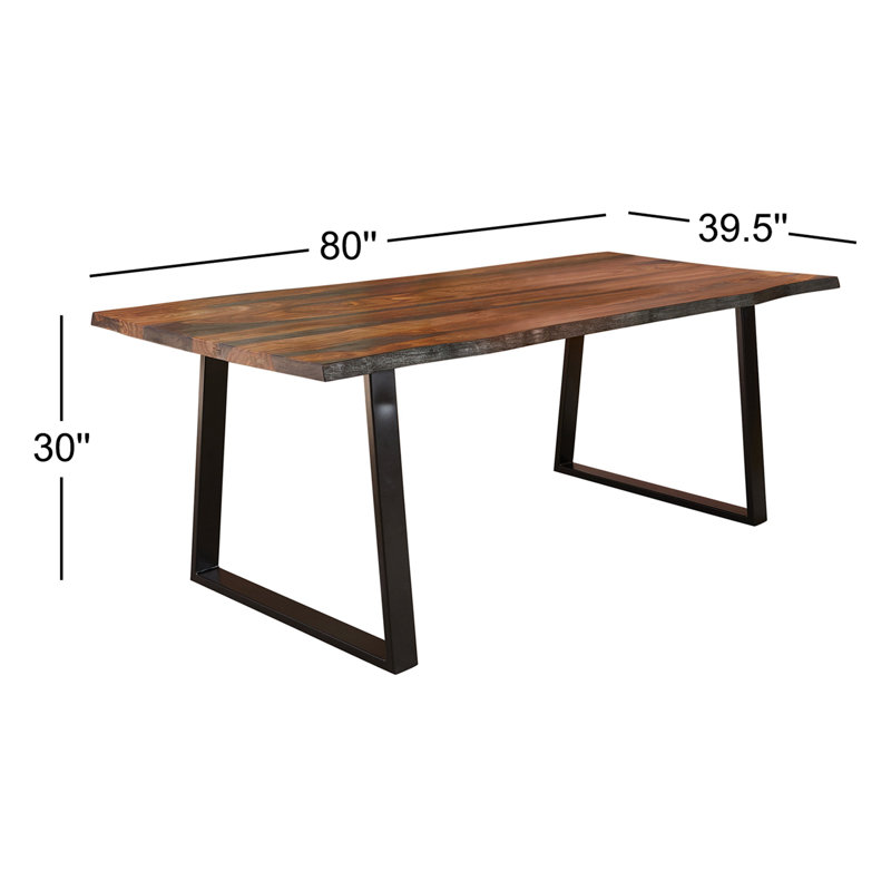 Hatherleigh Solid Wood Top Metal Base Dining Table