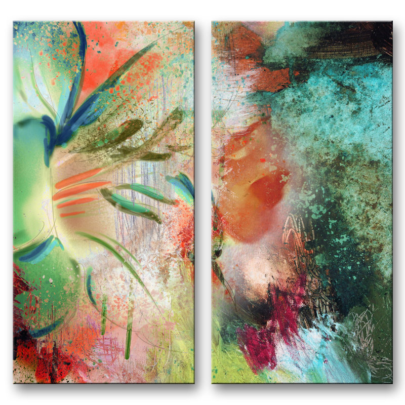 Reproduction d’art sur toile tendue « Painted Petals LIX » par Ready2HangArt-2, H 24 po x l 24 po x P 1,5 po
