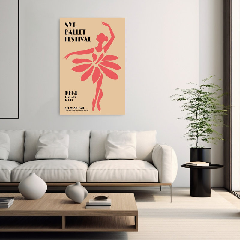 Graceful Ballet Dancer Classic Elegant Minimalist City Wall Art Print by Patryk Krygowski - Wrapped Canvas Print