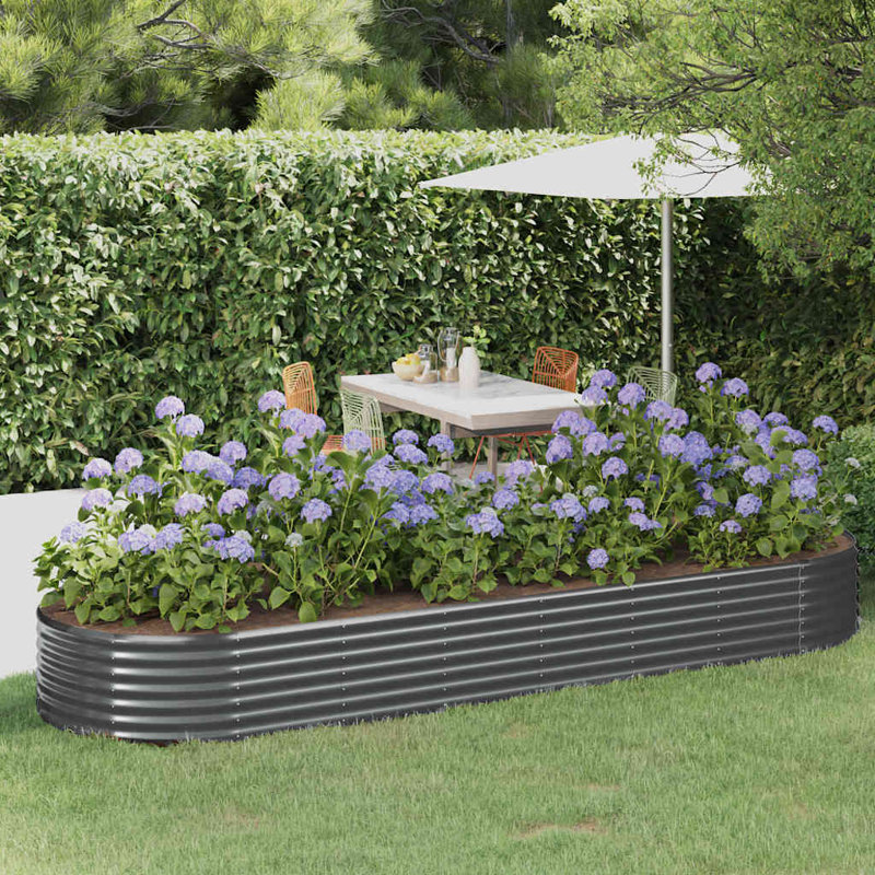  Lit surélevé de jardin en acier thermolaqué anthracite durable