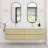 72" Modern Wall-Mounted Bathroom Vanity Set, With Double Integral Stone Resin Sinks-624169636-624169634