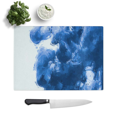 Tempered Glass Velvet Blue in Abstract Chopping Board