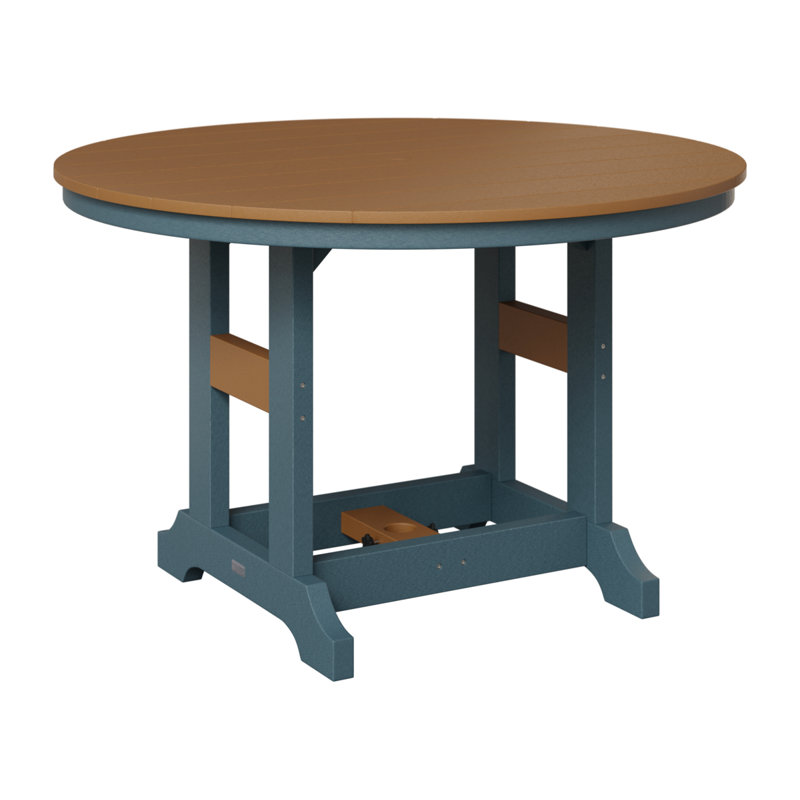 Garden Classic Outdoor Round Bar Table, Cedar, Slate