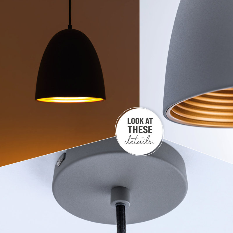 Pina 1 - Light Single Pendant, Grey/Gold