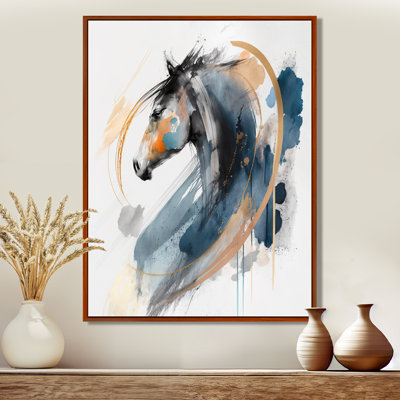 Black Horse Side Portait II - Horse Wall Art