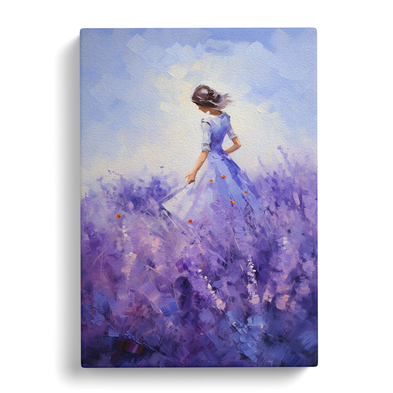Lavender Flower Impressionism - Wrapped Canvas, 60cm H x 40cm W x 3cm D