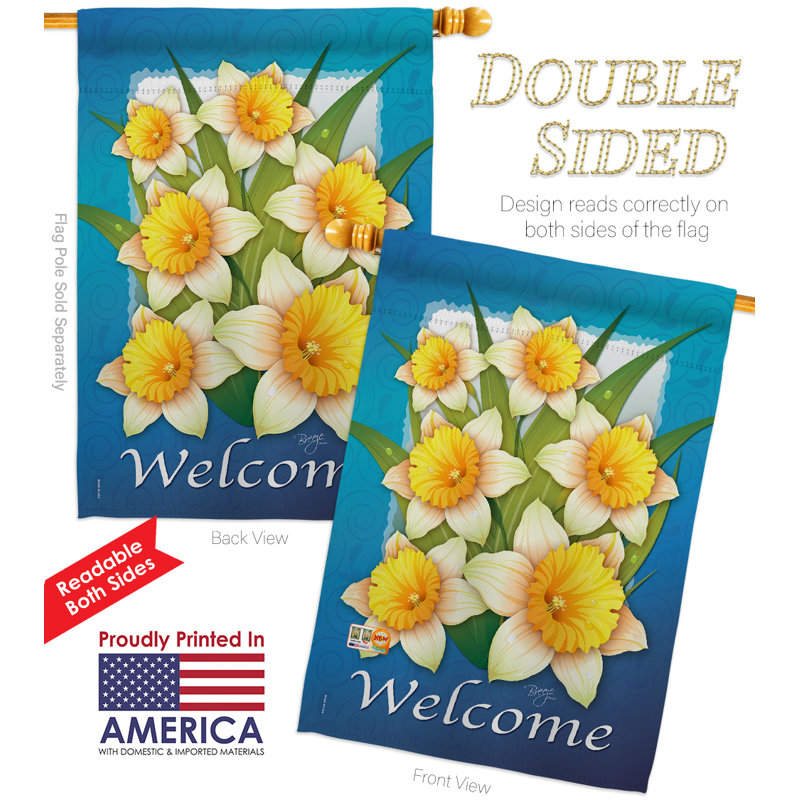 Double Sided 40'' H x 28'' W Polyester Flag Set