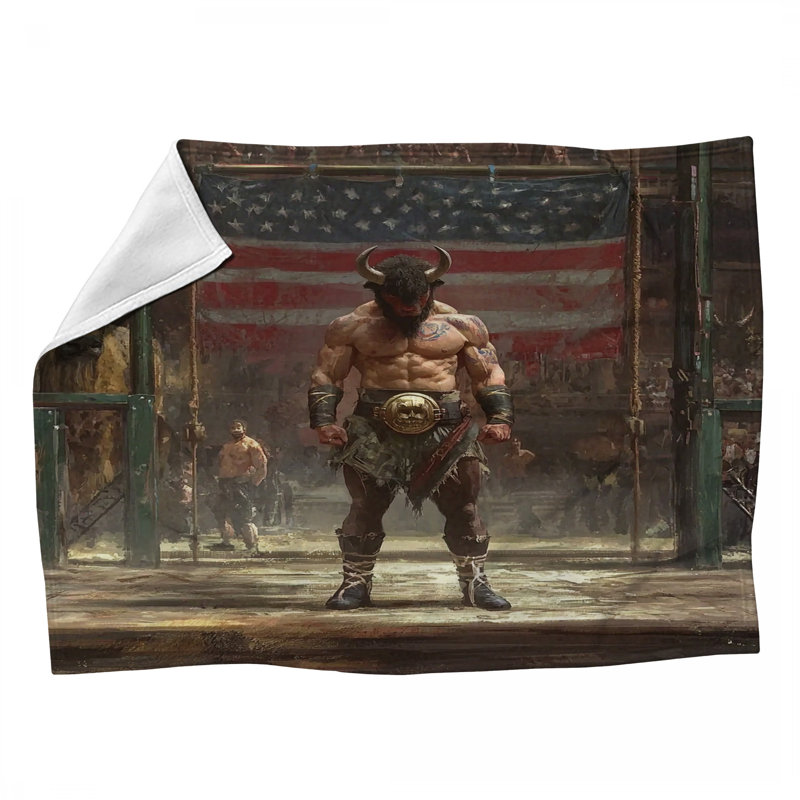 Jeté en polaire American Gladiator - Jetés de culture pour canapés ou lits, L 80 po x l 60 po