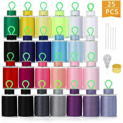 50Pcs Bobbins And Sewing Threads, Cotton Sewing Thread Mixed Cotton 21 Colors