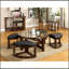 Table basse en noyer foncé avec repose-pieds en verre et ensemble de table avec mobilier de salon
