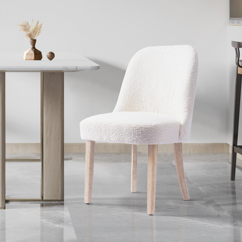 19.5'' H Upholstered Side Chair, Cream, 1