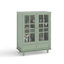 Buffet minimaliste vert menthe avec portes en verre et tiroir, rangement polyvalent pour le salon, la salle à manger et le couloir