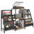 Large Capacity Black Vinyl Record Player Stand With Double Storage And Display Shelves