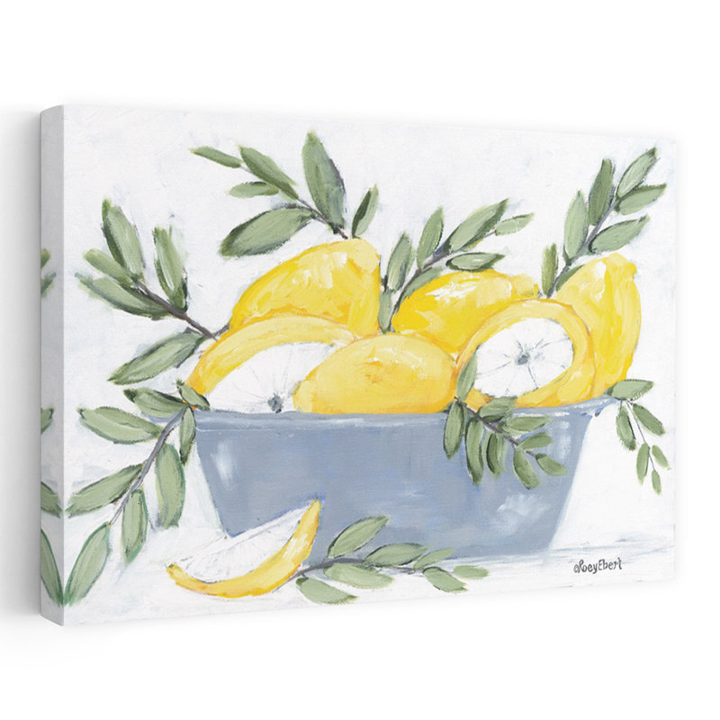 Citrons dans un bol, art contemporain, H 40 po x l 60 po