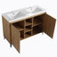 Meuble-lavabo double autoportant avec plateau en céramique 47,6 po Cootes