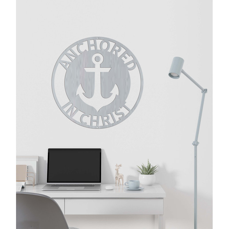 Décoration murale en métal Anchored in Christ, H 28,75 po x l 29,5 po x P 0,5 po, Doré