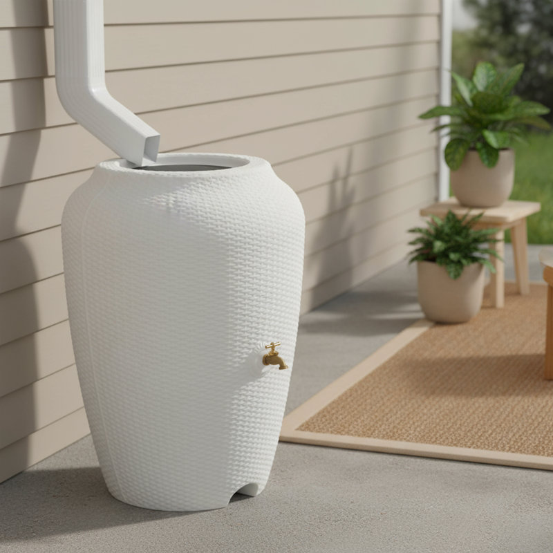 Baril de pluie en osier, 50 gallons, Sable blanc
