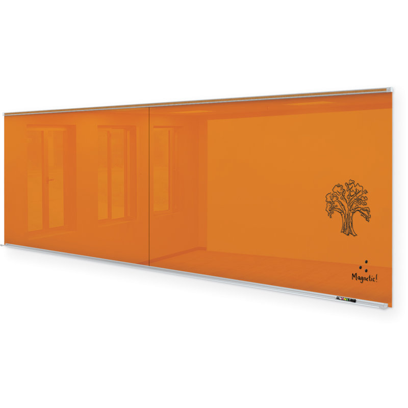 Panneau de verre mural Liso, 48 po x 144 po, Orange
