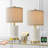 Jurina 19＂Modern Ceramic Table Lamp，Bedroom White Desk Décor Bedside Lamp for Living Room