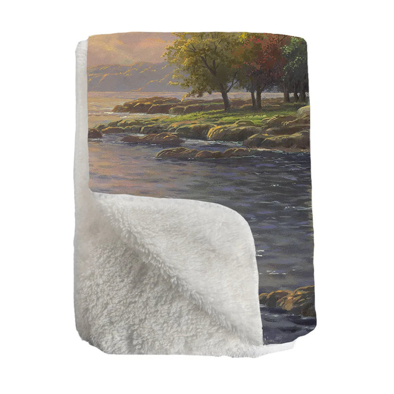 Jeté en sherpa Thomas Kinkade Serenity Cove