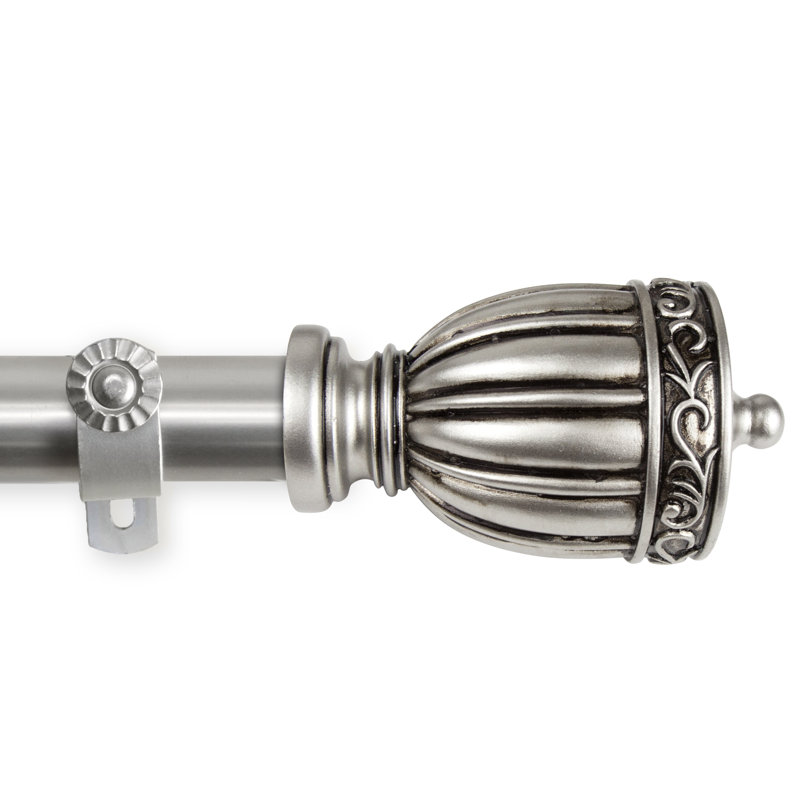 Tringle à rideaux simple Maryam Debussy, Nickel satiné