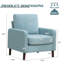 Élégante chaise d'appoint rembourrée en tissu avec pieds robustes en bois massif-1344559607