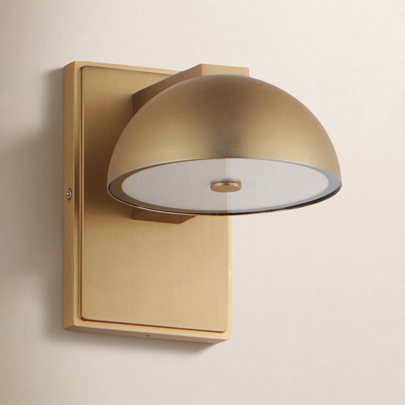 Dremann LED Wall Light, Gold, 7" H x 6" W x 7.75" D