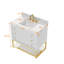 36 po X P 22 po P 35,4 po Meuble-lavabo simple H en blanc avec plateau en marbre blanc-676634636-676634631