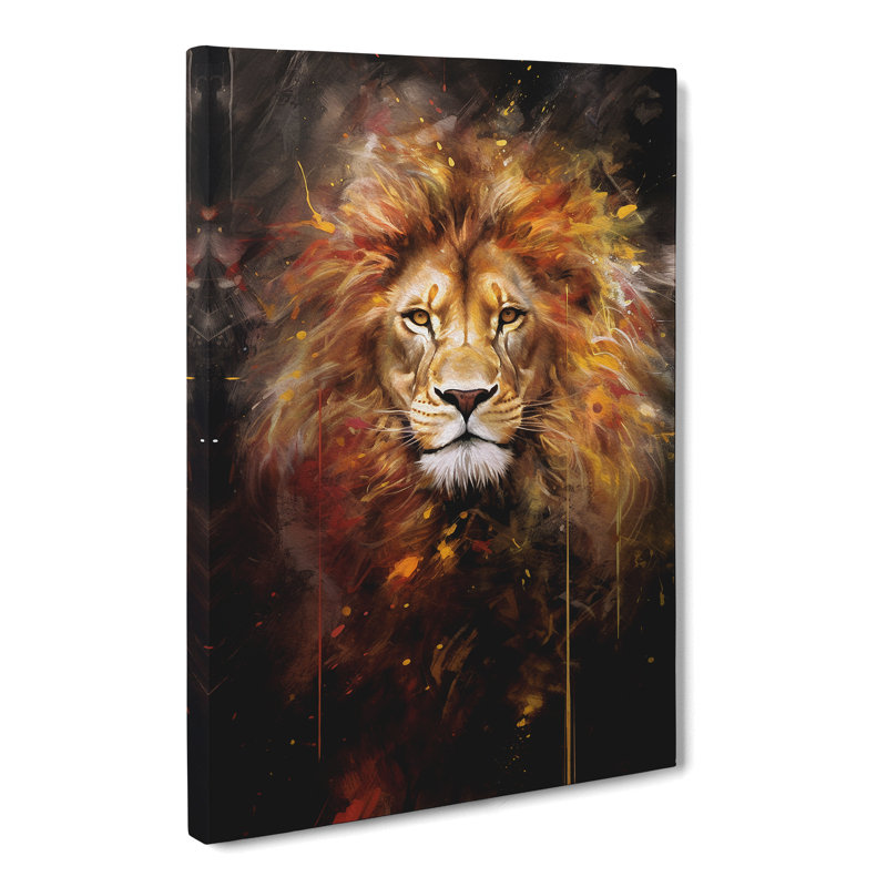 Leo Zodiac Gestural - Wrapped Canvas, 60cm H x 40cm W x 3cm D