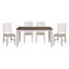 2 chaises de salle à manger 2 pièces, blanc grisâtre, revêtement, conception transitionnelle, structure en bois, chaise décontractée à hauteur de siège de 39 po (2), tissu transitionnel,