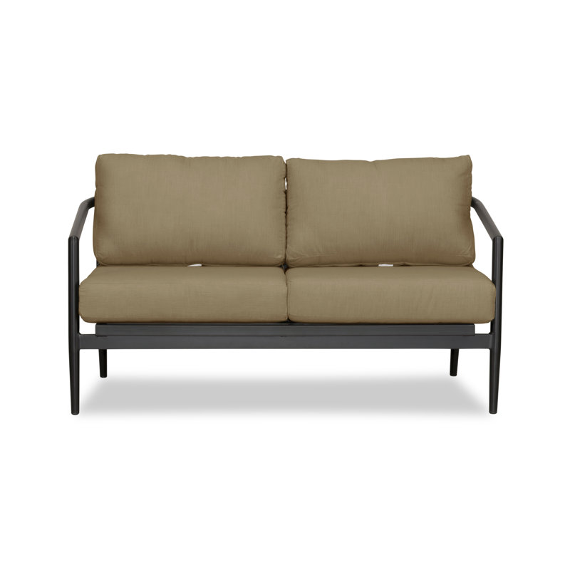 Olio Outdoor 2 - Seat Loveseat, Black, Canvas Natural Sunbrella® Canvas