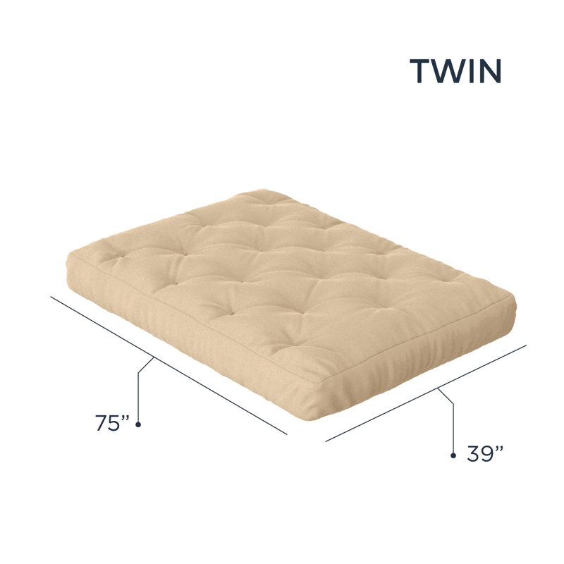 Avryn Memory Foam Futon Mattress - CertiPUR-US Certified, USA Made, Frame Not Included, Twin, Beige