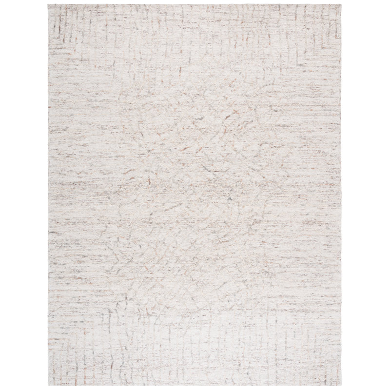 Mariom 534 Hand Tufted Wool/Cotton Abstract Indoor Use Only Rug in Beige/Gray, Rectangle 8' x 10'