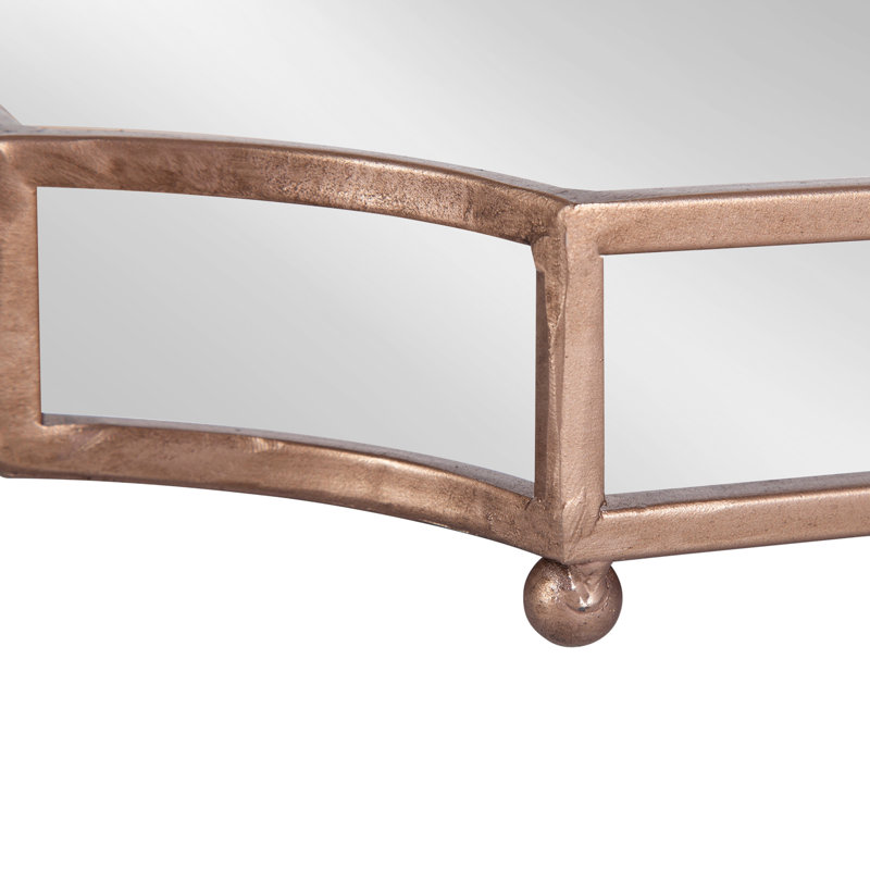 Plateau en verre Brionna, Or rose