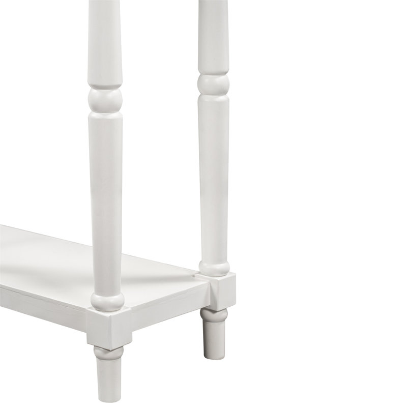 Console en bois massif 58,07 po Wampler, Brun, Blanc, H 34,06 po x l 58,07 po x P 11,02 po