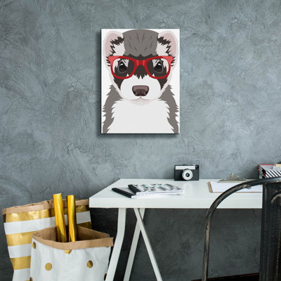 Art sur toile, "Furet portant des lunettes de hipster" par Furbaby Affiliates