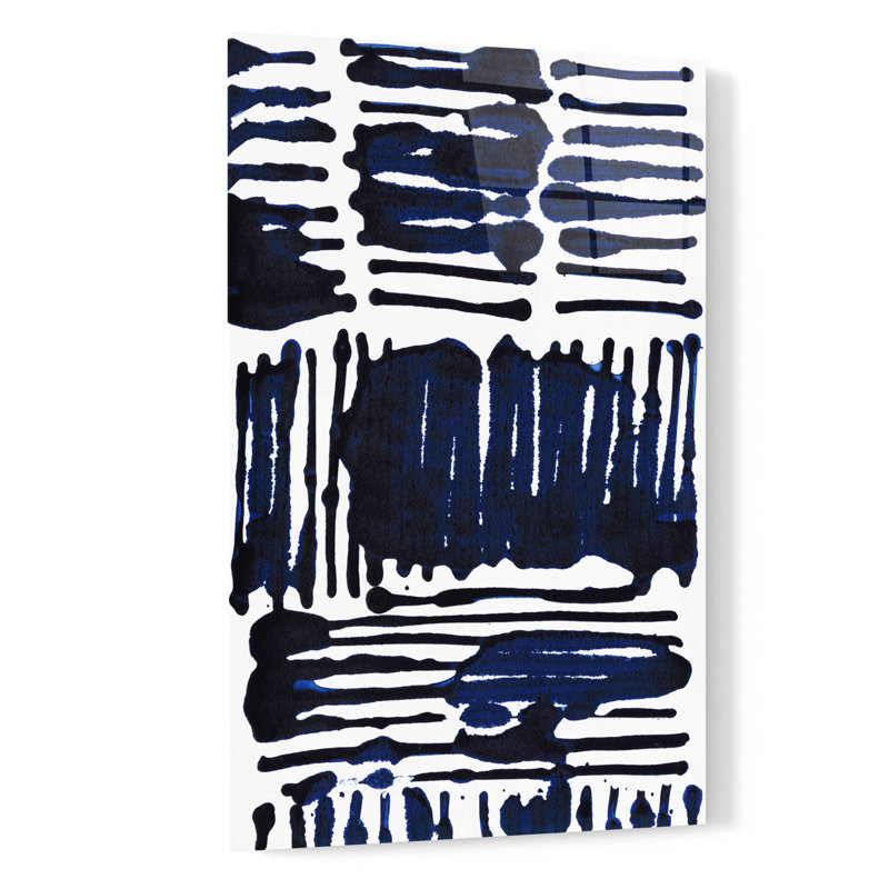 «Indigo Stripes I» par Jodi Fuchs, H 24 po x l 16 po x P 0,2 po