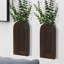 Ensemble de 2 vases muraux en bois, décoration murale de style campagnard pour entrée, couloir ou salon, brun-551766424