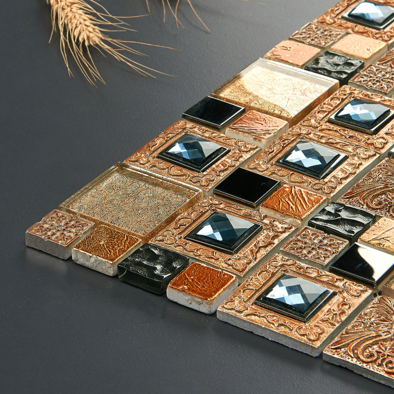 2" x 2" Glass Random Mosaic Wall & Floor Tile