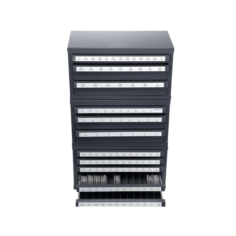 Ensemble d'armoires de rangement pour trépans industriels en acier - Organisateur de rangement pour outils empilables