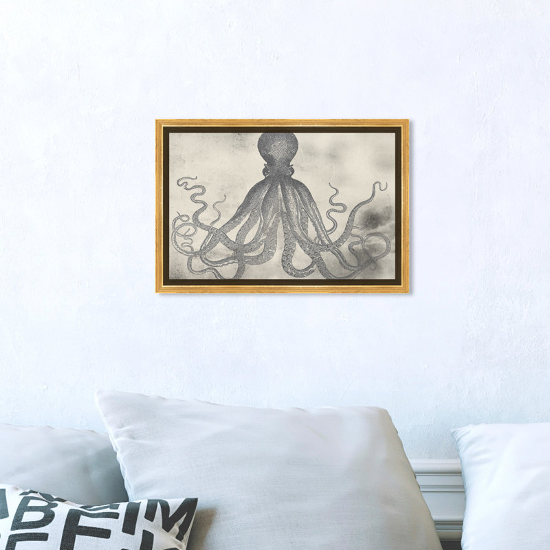 «Tangle Nautical and Coastal», impression sur toile tendue, H 24 po x l 16 po, Cadre doré