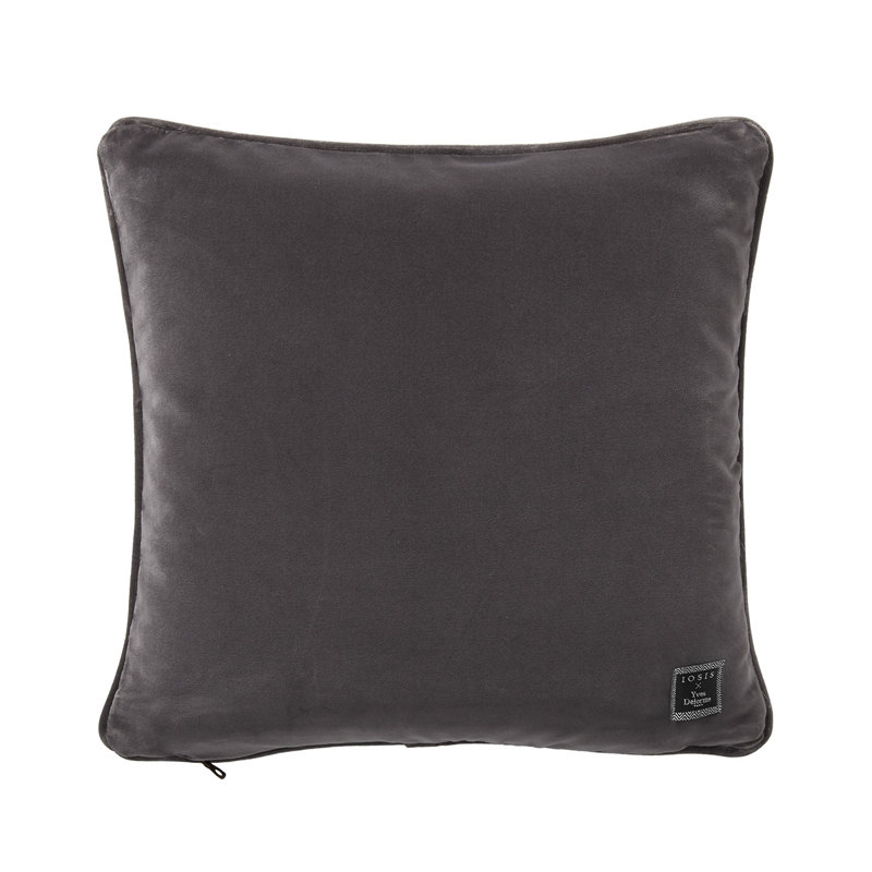 DIVAN Velvet Pillow Cover & Insert, Gray, Square 26"