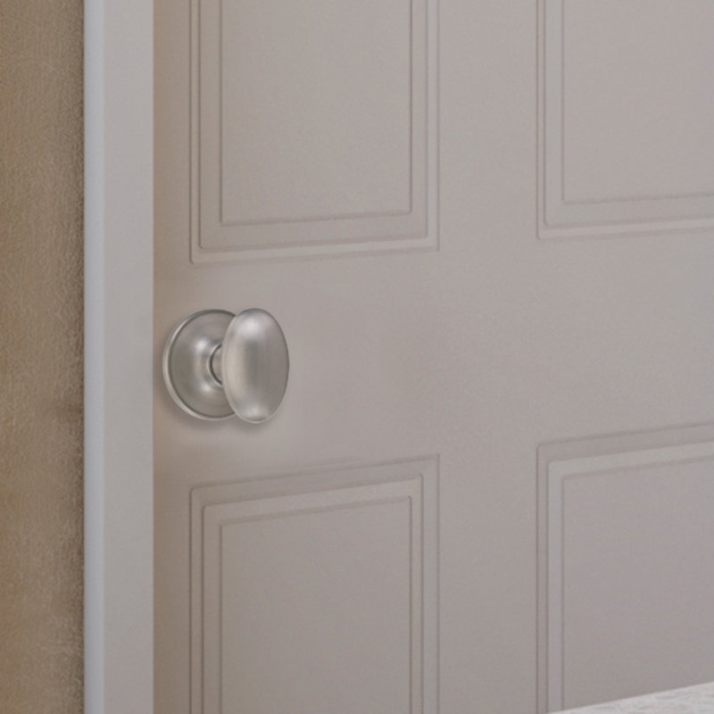 Egg Passage Hall/Closet Door Knob, Satin Nickel