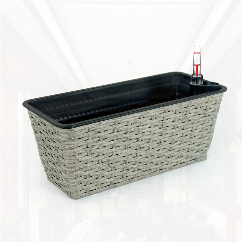 2-Pack Smart Self-watering Rectangle Planter, Gray