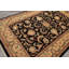 Tapis botanique traditionnel noir en laine noué à la main 5 pi 11 po x 8 pi 11 po
