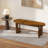 47" Wide Entryway Bench With Solid Wood Base, Brown, Wood Accent Bench Seating For 2, Dining Or Living Room, Cottage, Loft