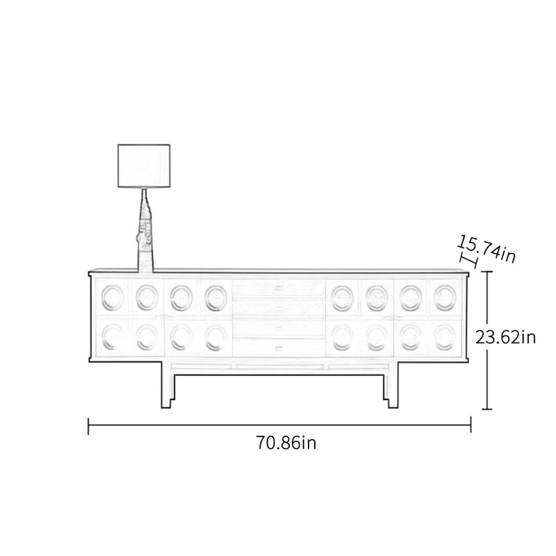 Meuble télé en bois massif Design sens, 70.86"