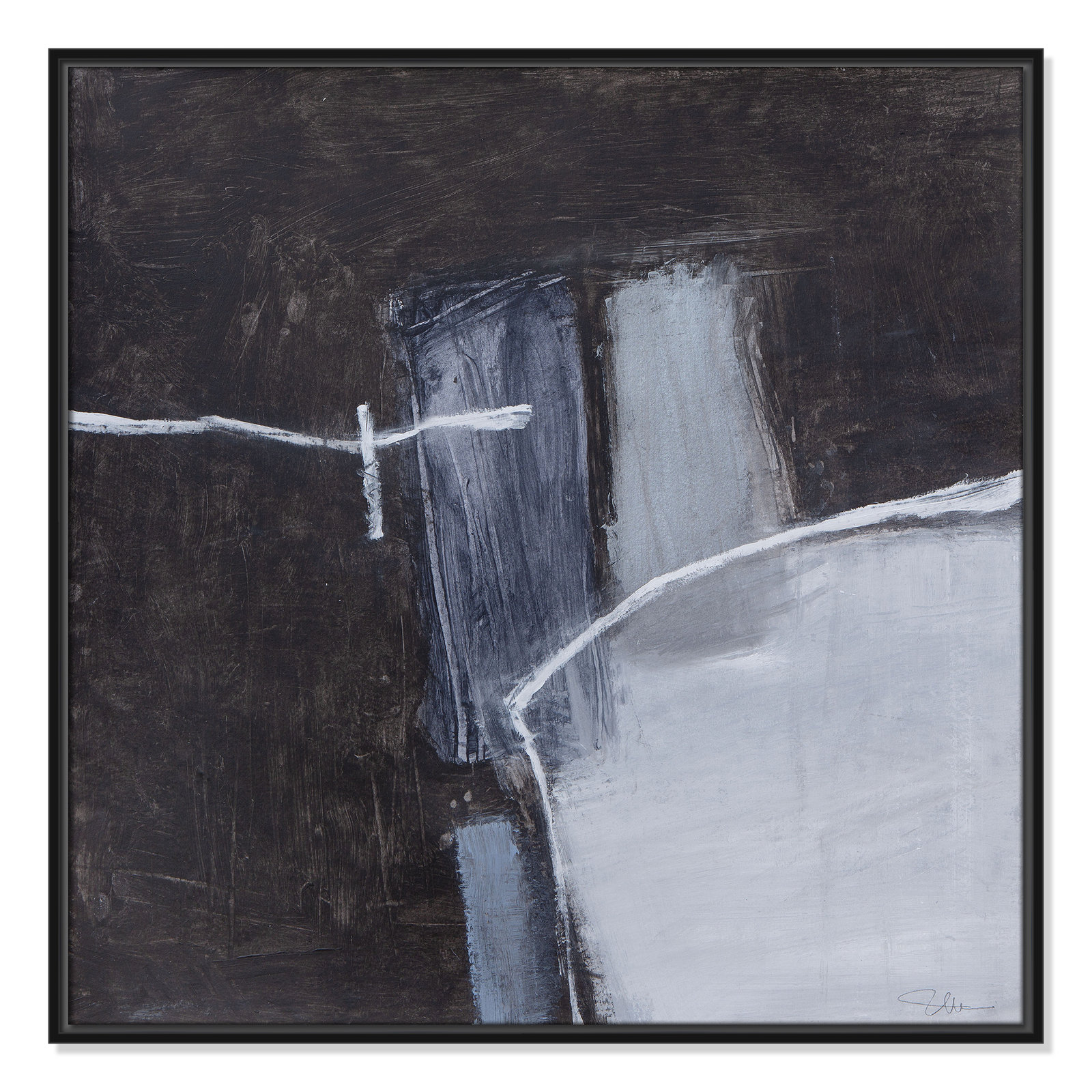 Graphite Gemstones I Print by Casa Fine Arts, 31.5" H x 31.5" W, Black