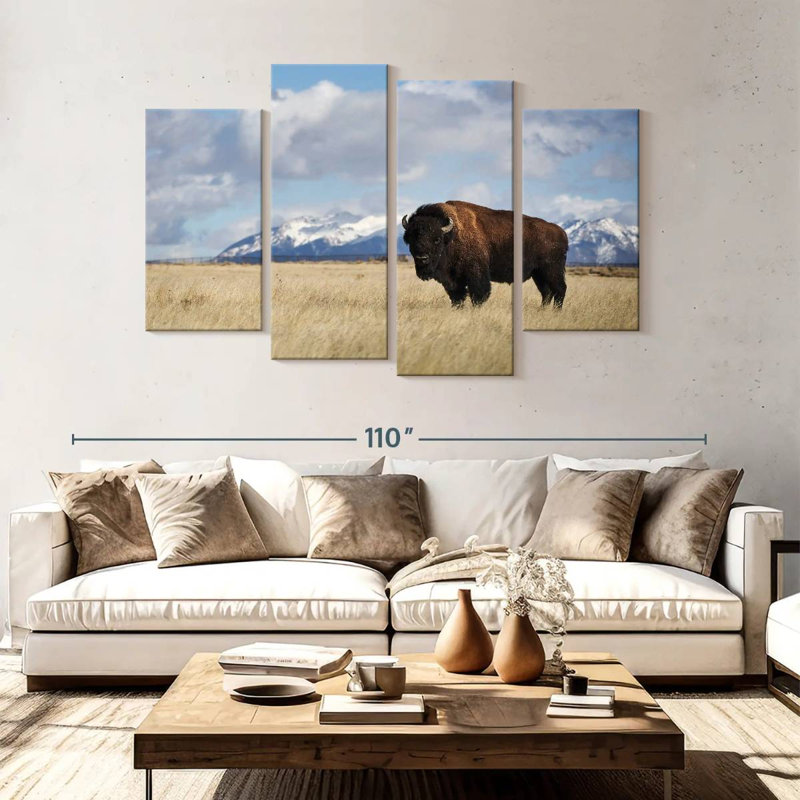 Brampt Lone Bison In A Field